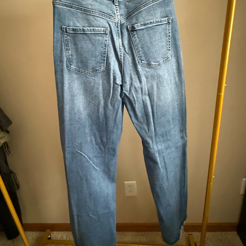 Express Wide Leg Jeans Medium Wash High Rise Size 8 EUC - Picture 4 of 7